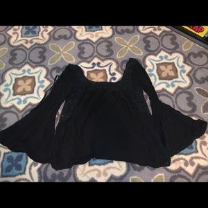Black Bell Sleeved Top